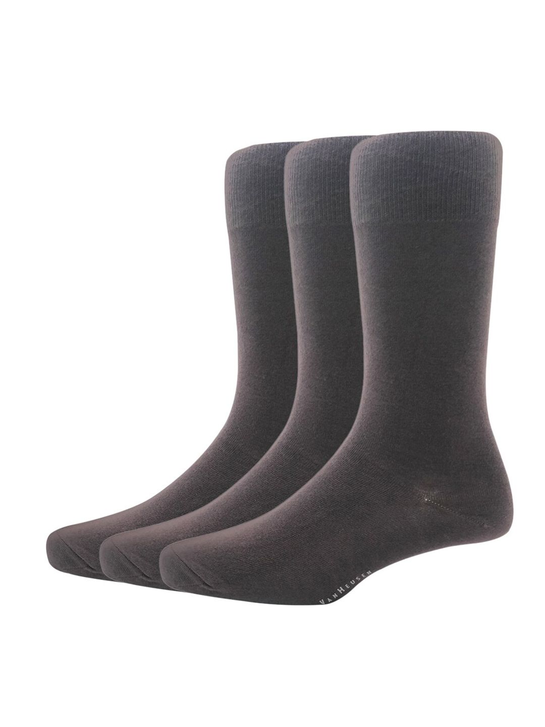 Van Heusen Men Pack Of 3 Brown Solid Calf-Length Socks