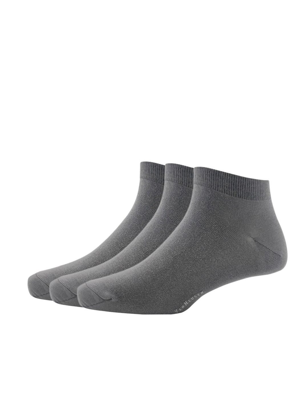 Van Heusen Men Pack Of 3 Grey Solid Ankle-Length Socks