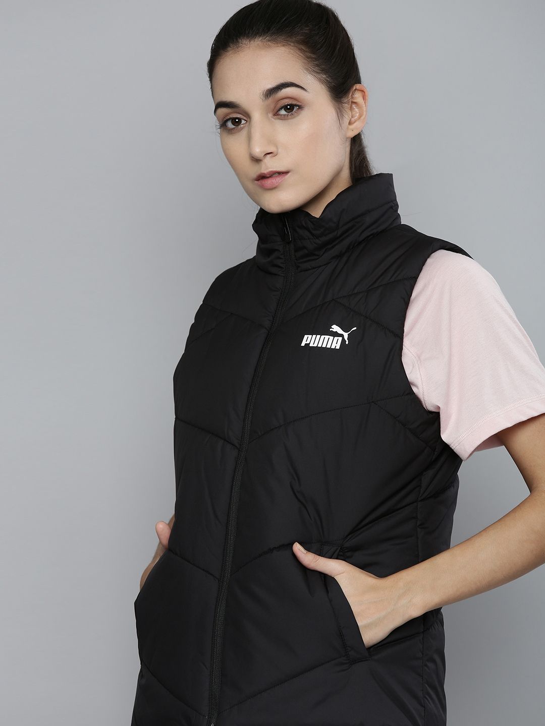 Puma Women Black Favourite windCELL Puffer Running Performance Vest Jacket Price in India