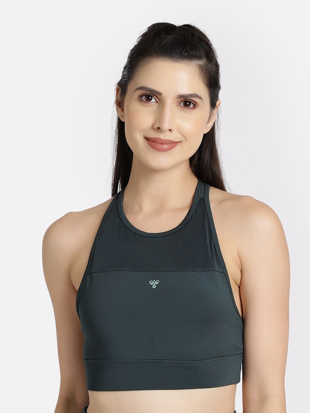 hummel Olive Green Push-Up Bra Lightly Padded Price in India