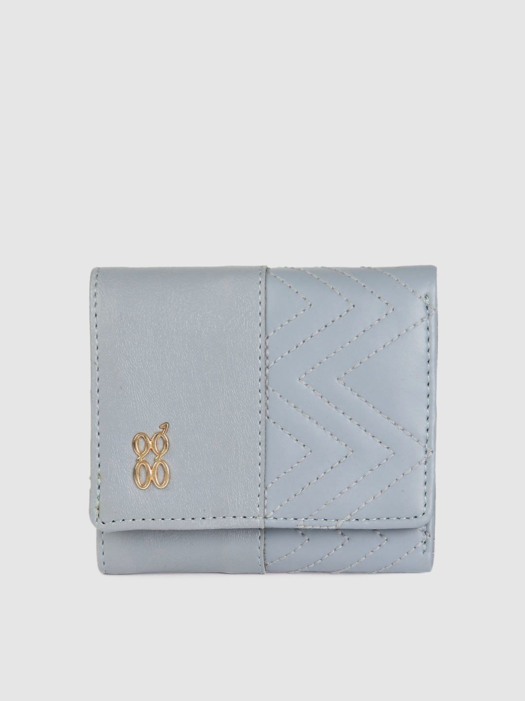 Baggit Women Grey Solid Three Fold Wallet Price in India