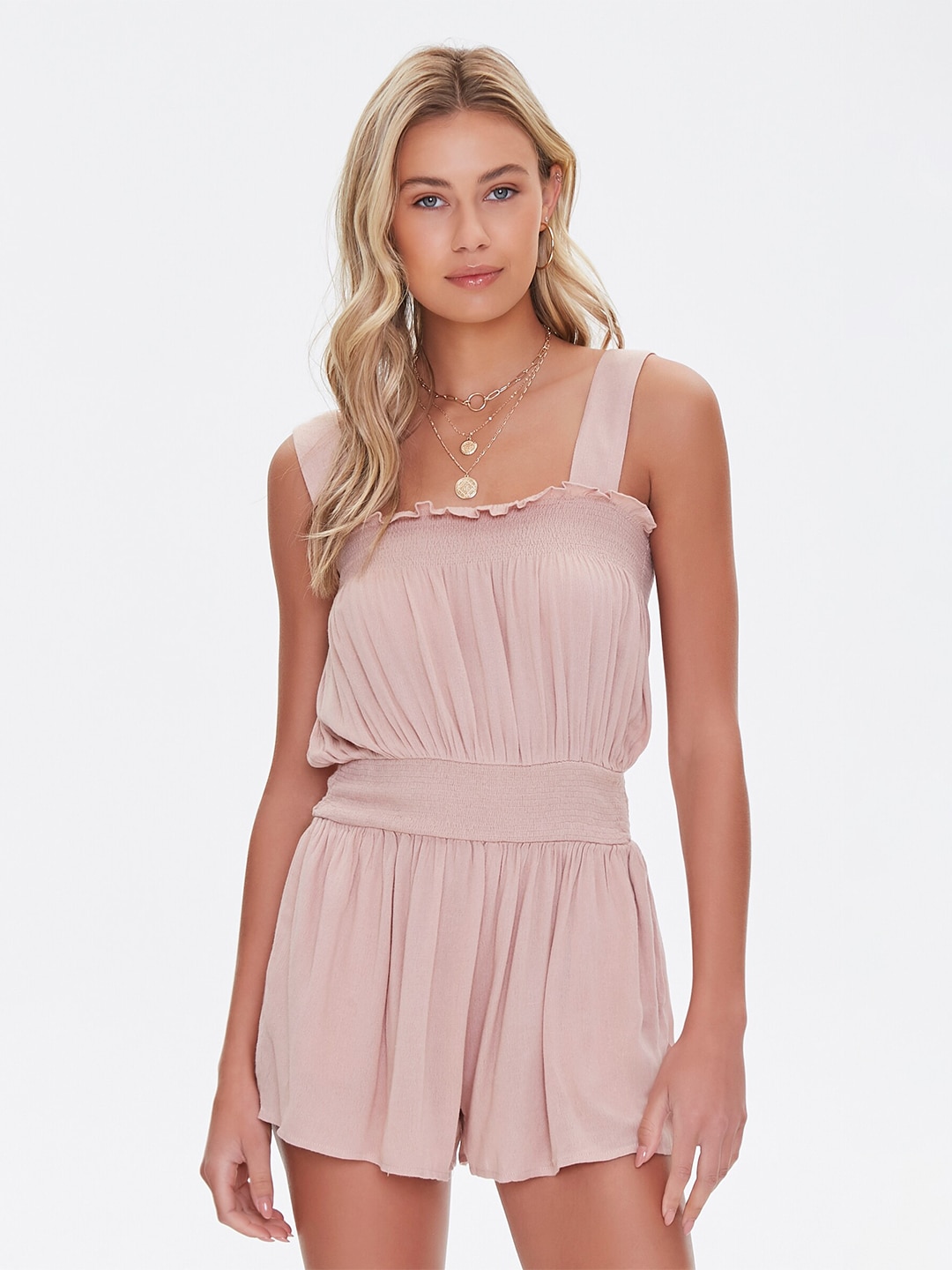FOREVER 21 Women Nude Shoulder Strap Jumpsuit Price in India