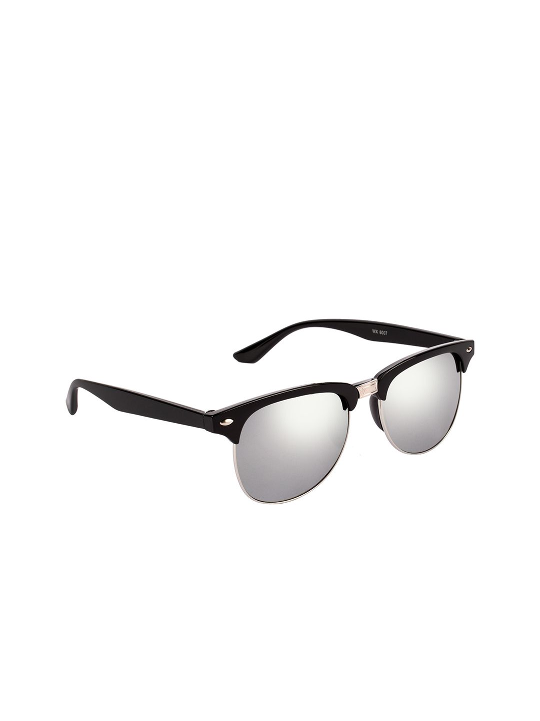 NuVew Unisex Silver Mirrored & UV Protected Browline Sunglasses 16126-28-NW-X8007 Price in India