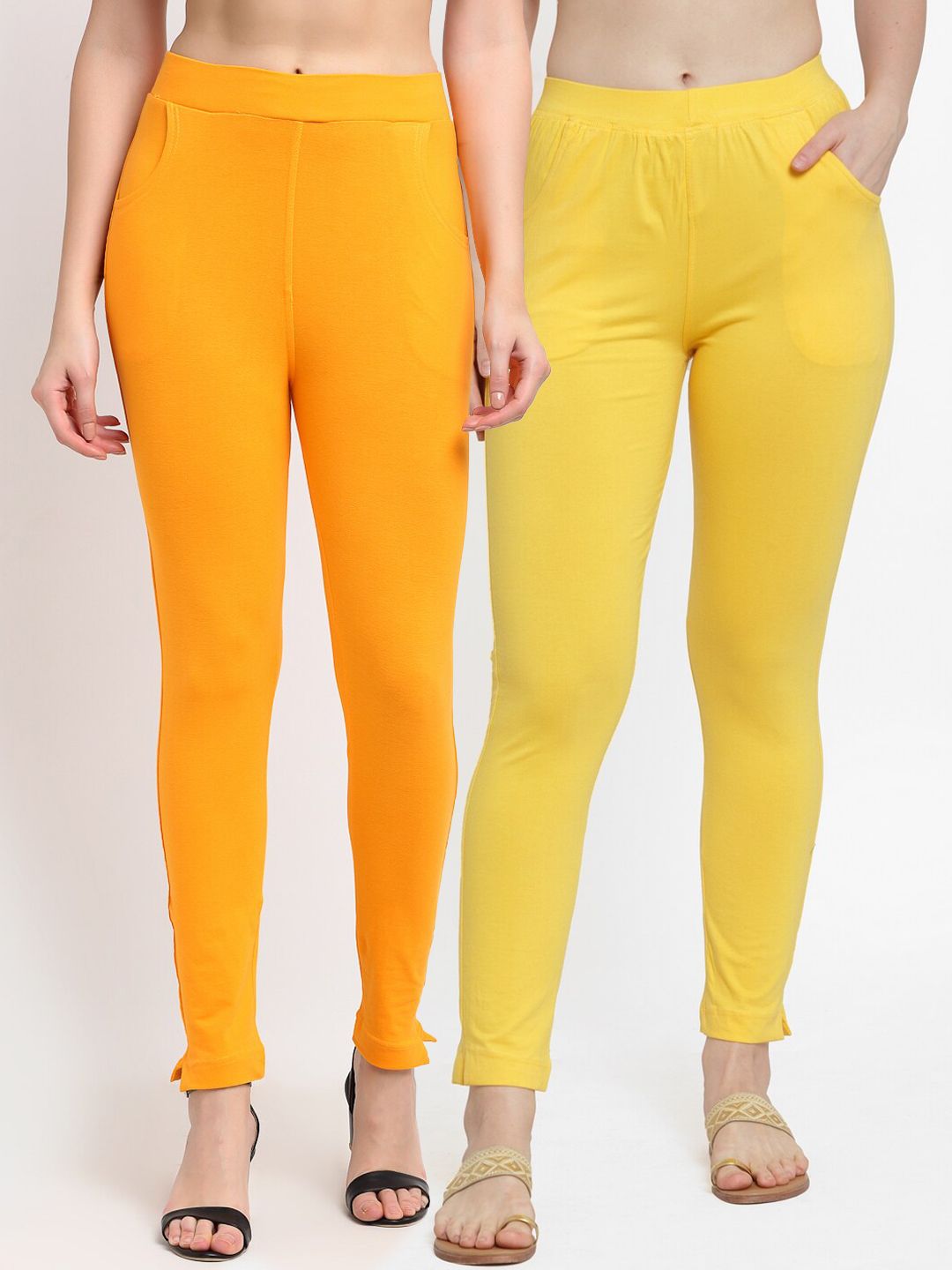 TAG 7 Women Yellow Pack of 2 Leggings Price in India