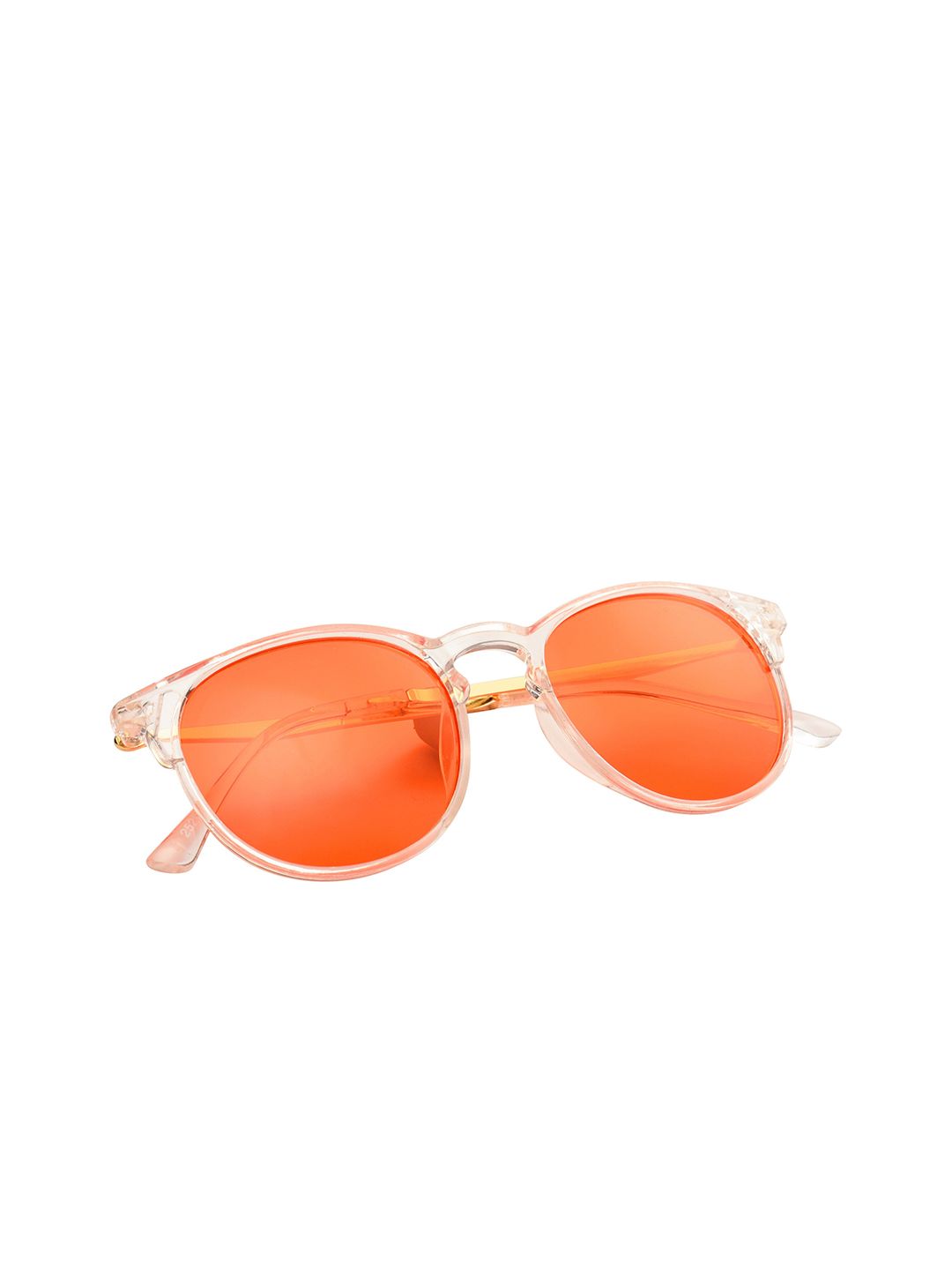 NuVew Unisex Orange Lens & Gold-Toned Wayfarer Sunglasses - 16185-29-NW-25252-Orange Price in India