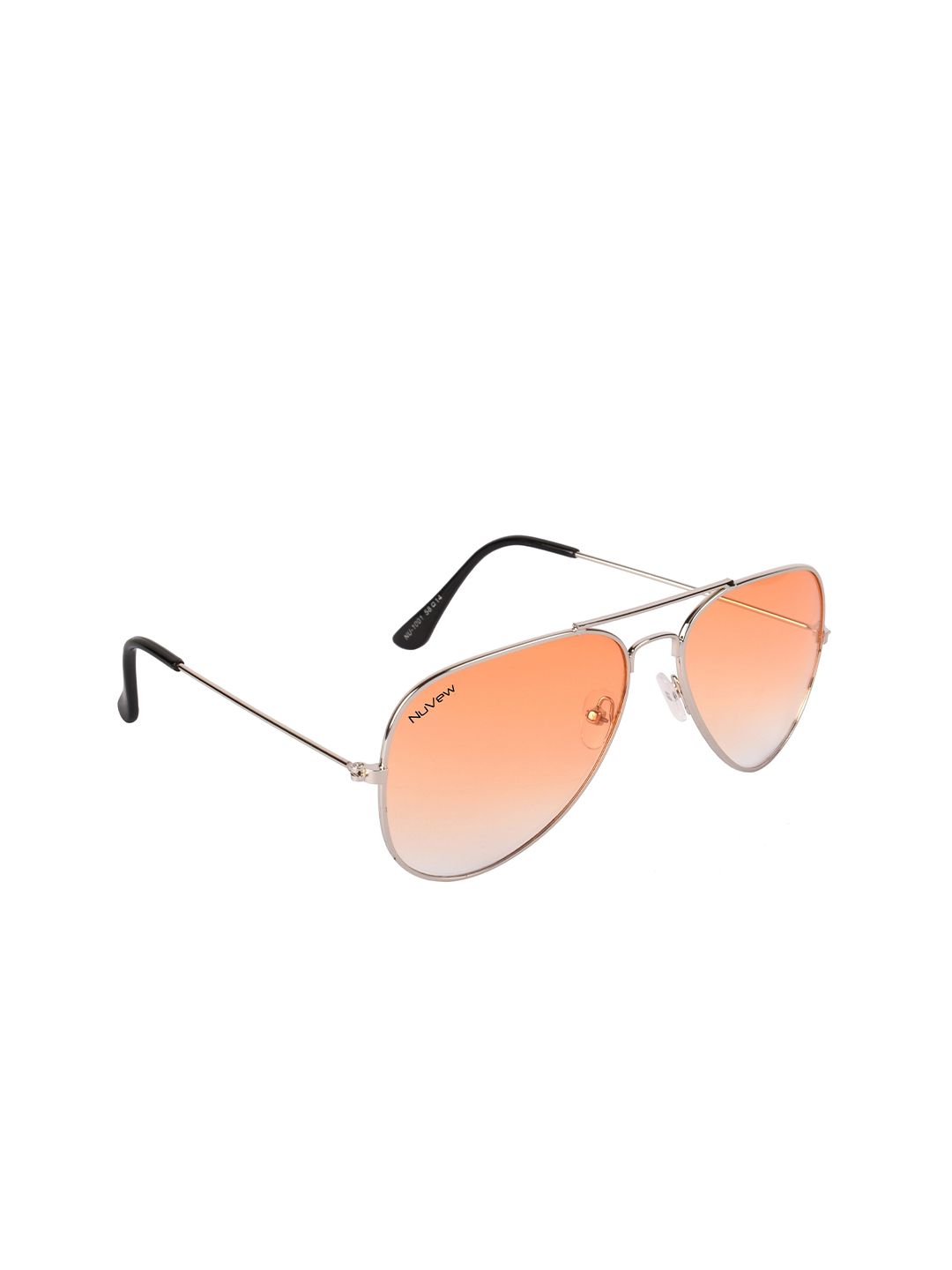 NuVew Unisex Orange Lens & Steel-Toned Aviator Sunglasses - 16155-29-NW-1001-Orange Price in India