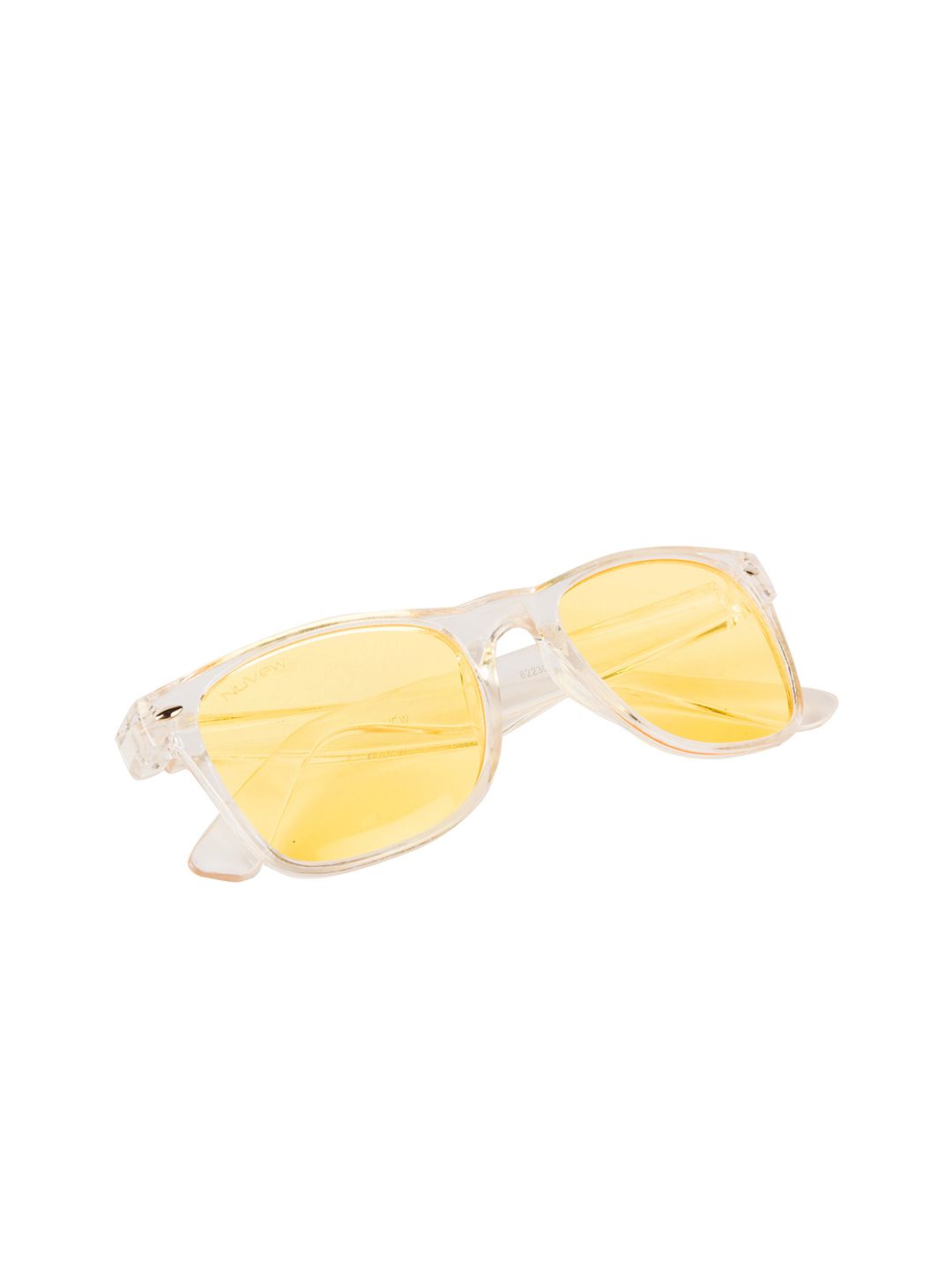 NuVew Unisex Yellow Lens & White Wayfarer Sunglasses - 16051-22-NW-82230-Yellow Price in India