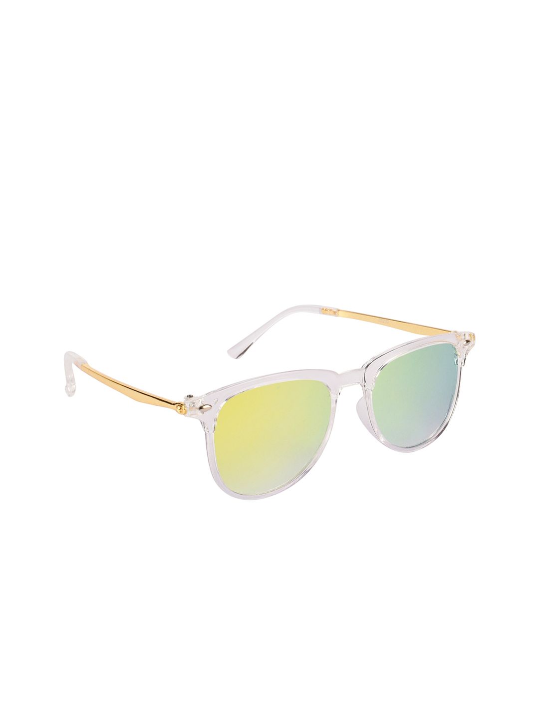 NuVew Unisex Yellow Lens & Gold-Toned Wayfarer Sunglasses - 16173-29-NW-25237-Mirror Gold Price in India