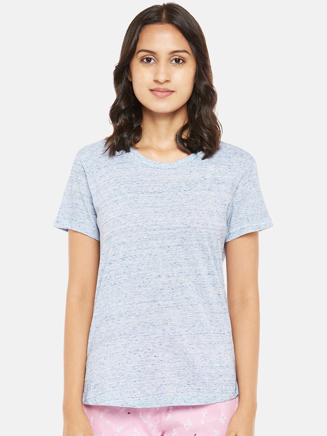 Dreamz by Pantaloons Blue Printed Pure Cotton Regular Lounge tshirt Price in India