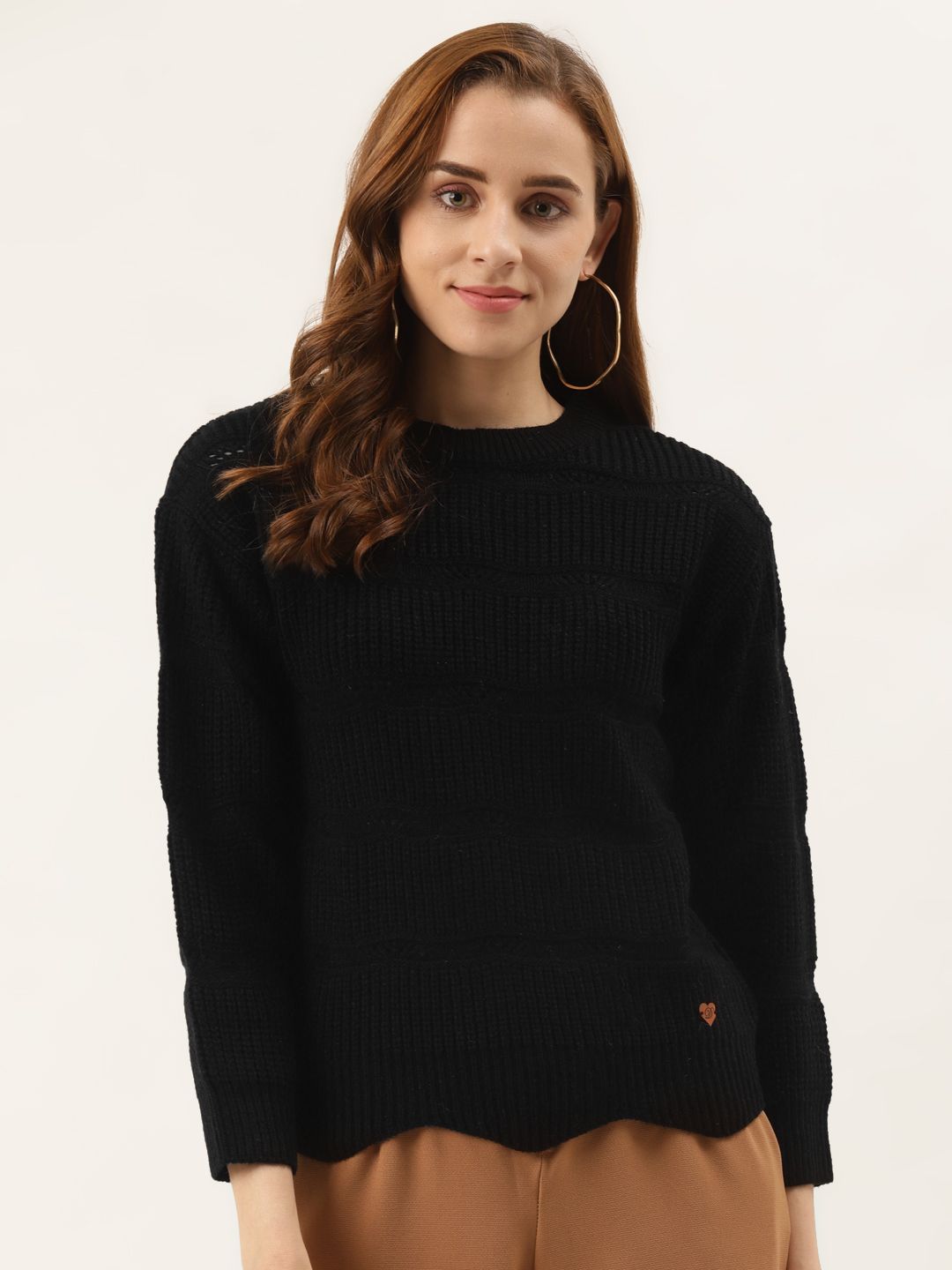 Duke Women Black Woolen Pullover Price in India