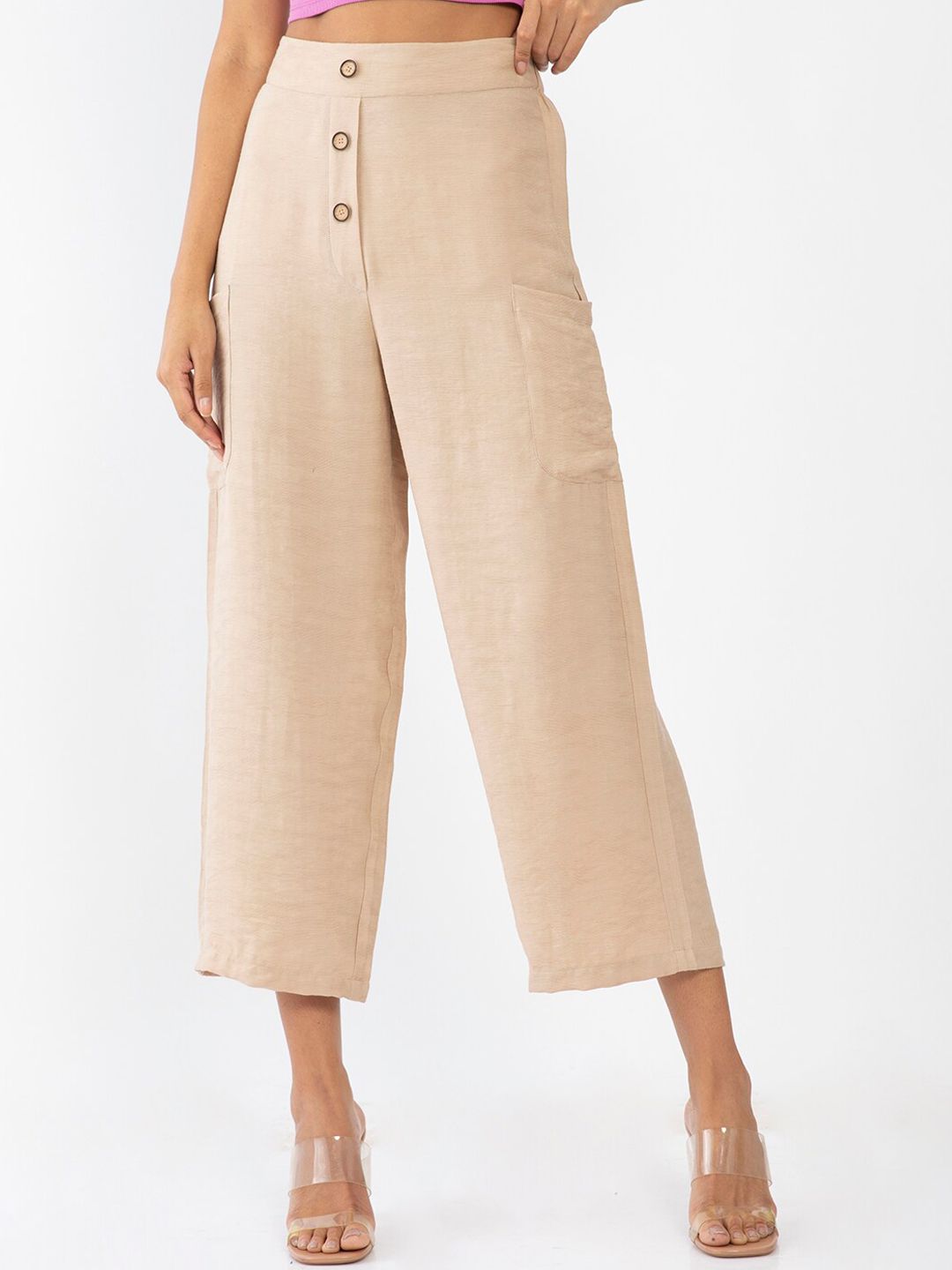 Zink London Women Beige Culottes Trousers