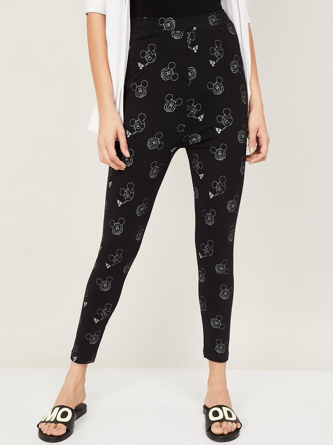 Ginger by Lifestyle Women Black Printed Trousers Price in India