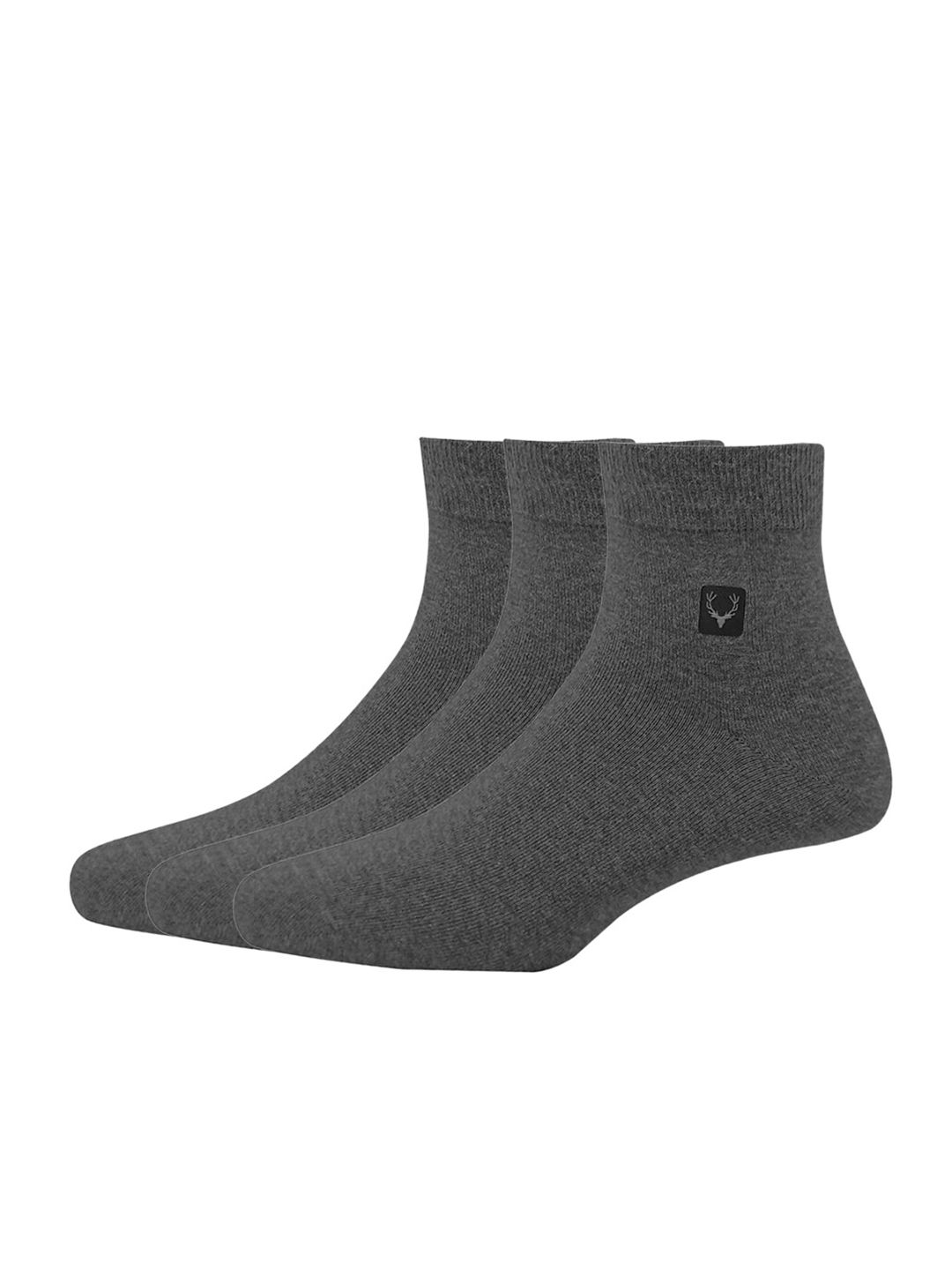 Allen Solly Pack Of 3 Charcoal Solid Above Ankle Length Socks