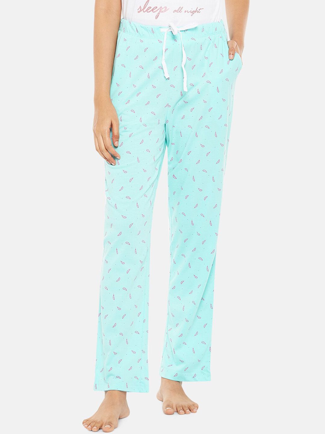 Dreamz by Pantaloons Women Blue Printed Lounge Pants Price in India