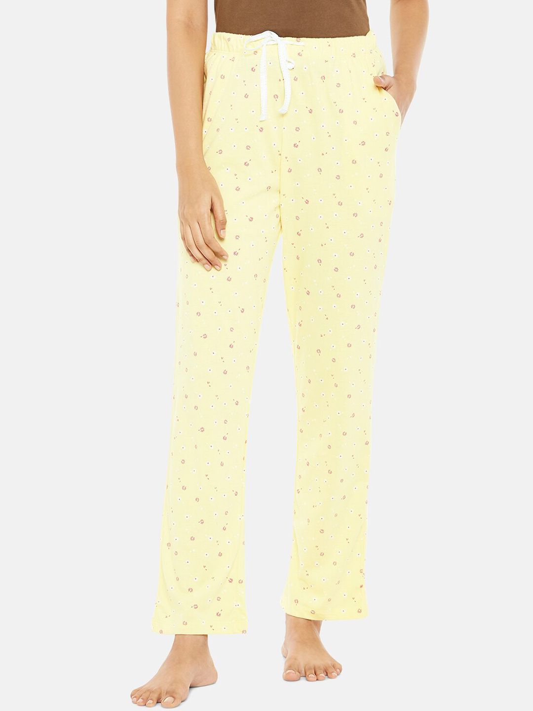 Dreamz by Pantaloons Women Yellow Printed Lounge Pants Price in India