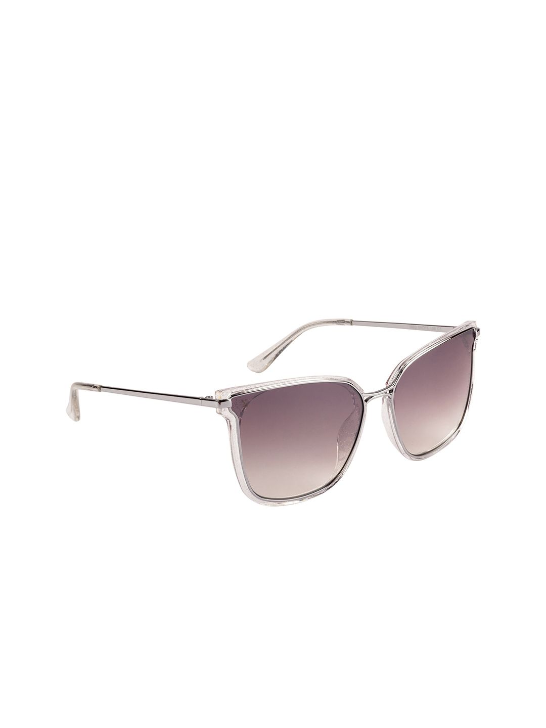 XPRES Women Brown Lens & Silver-Toned Full Rim Wayfarer Sunglasses with UV Protected Lens Price in India