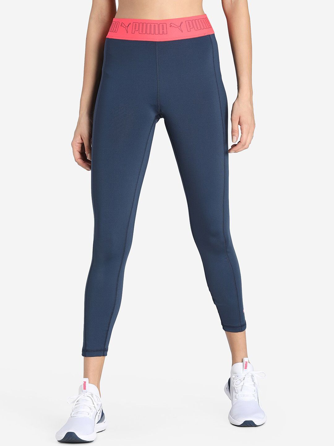 Puma Women Blue Solid Tights Price in India