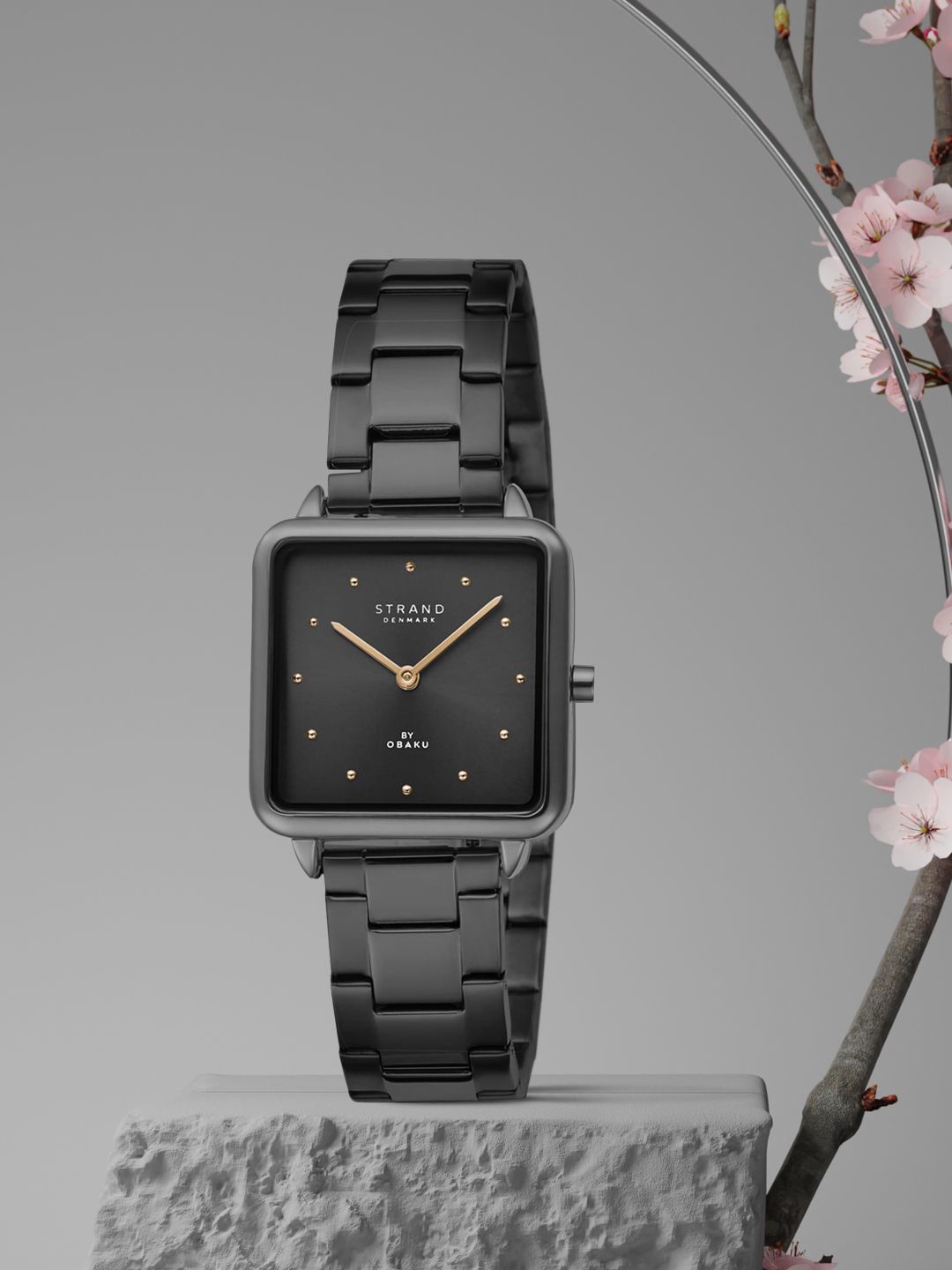 STRAND BY OBAKU Women Black Brass Dial & Black Straps Analogue Watch S718LXBBSB Price in India