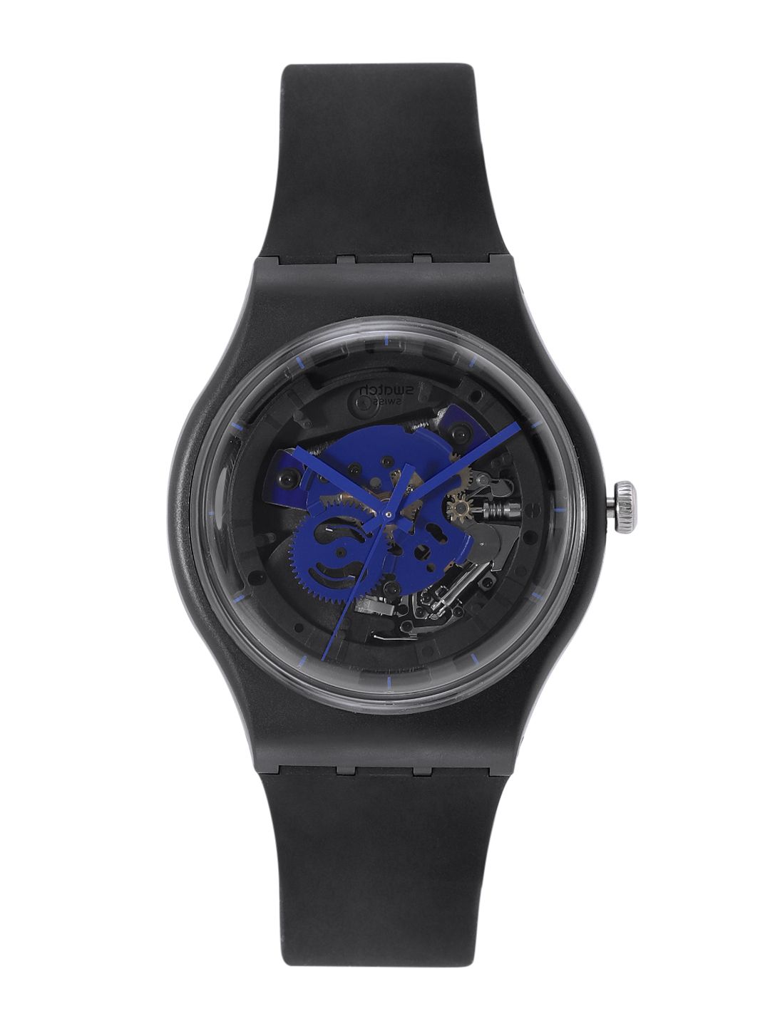 スウォッチ Buy Swatch Unisex Black Patterned Dial & Black Ceramic Straps