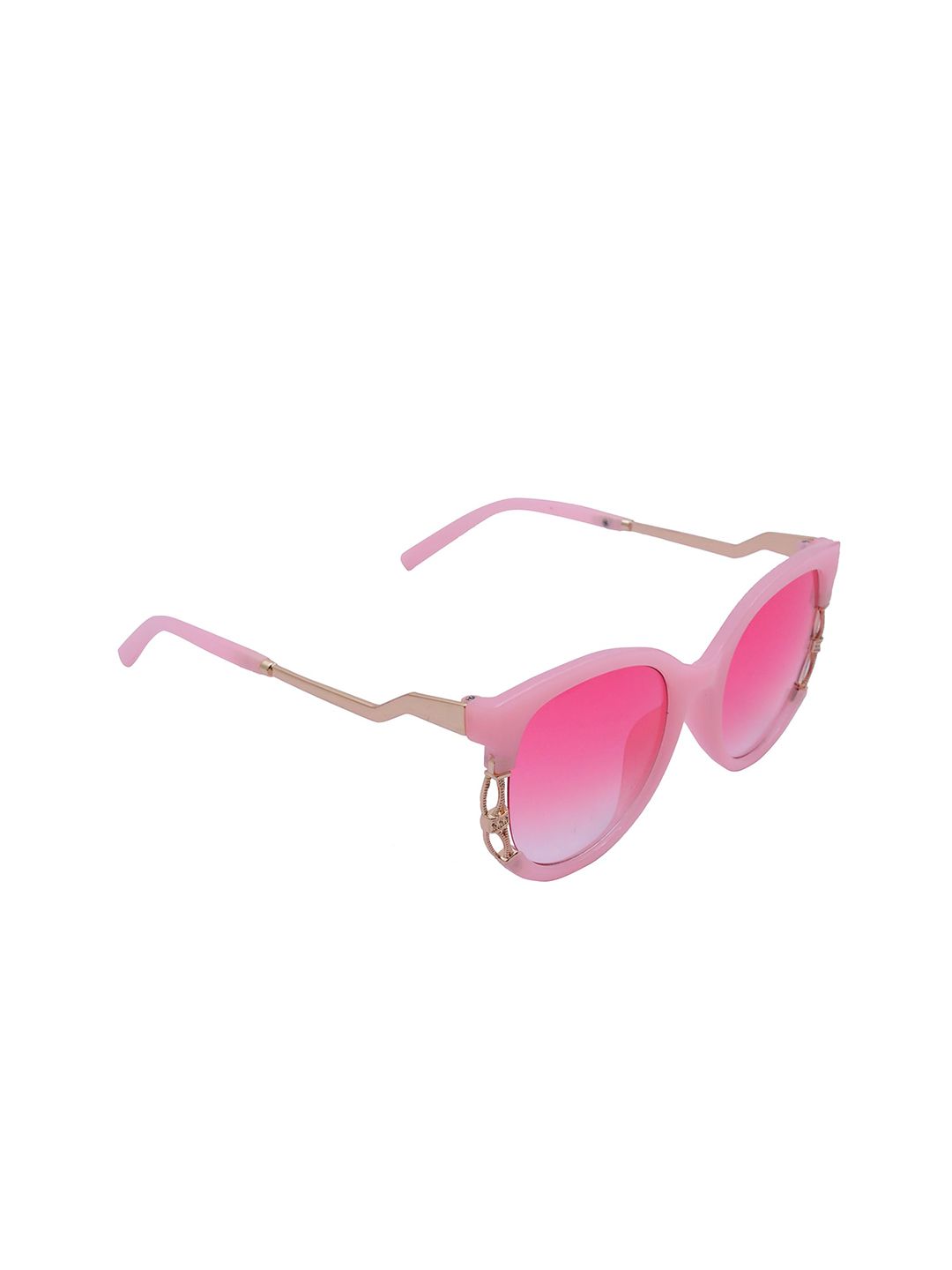 Spiky Unisex Kids Pink Lens & Pink Oval Sunglasses with UV Protected Lens