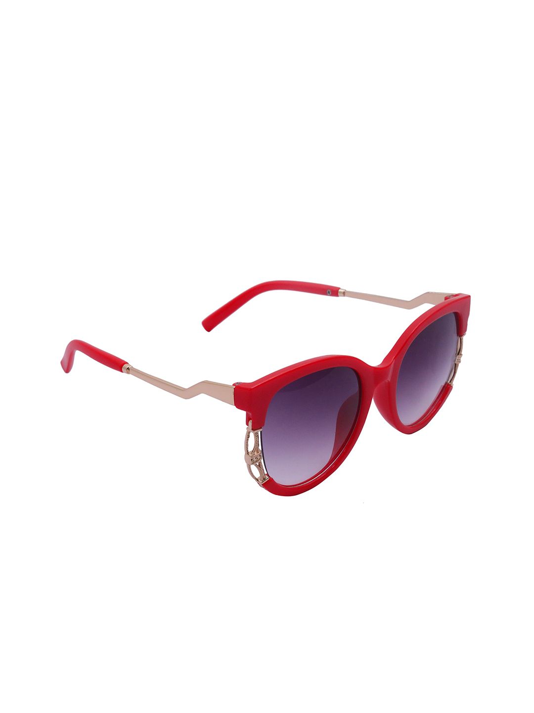 Spiky Unisex Kids Purple Lens & Red Oval Sunglasses with UV Protected Lens 2952_RED_VIO