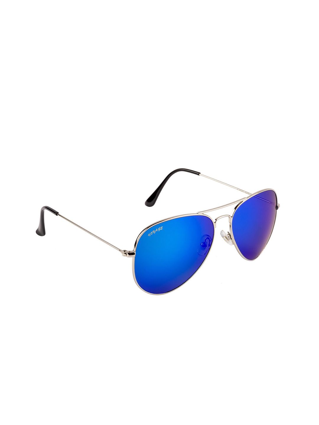 Voyage Unisex Blue Lens & Silver-Toned Aviator Sunglasses with UV Protected Lens Price in India