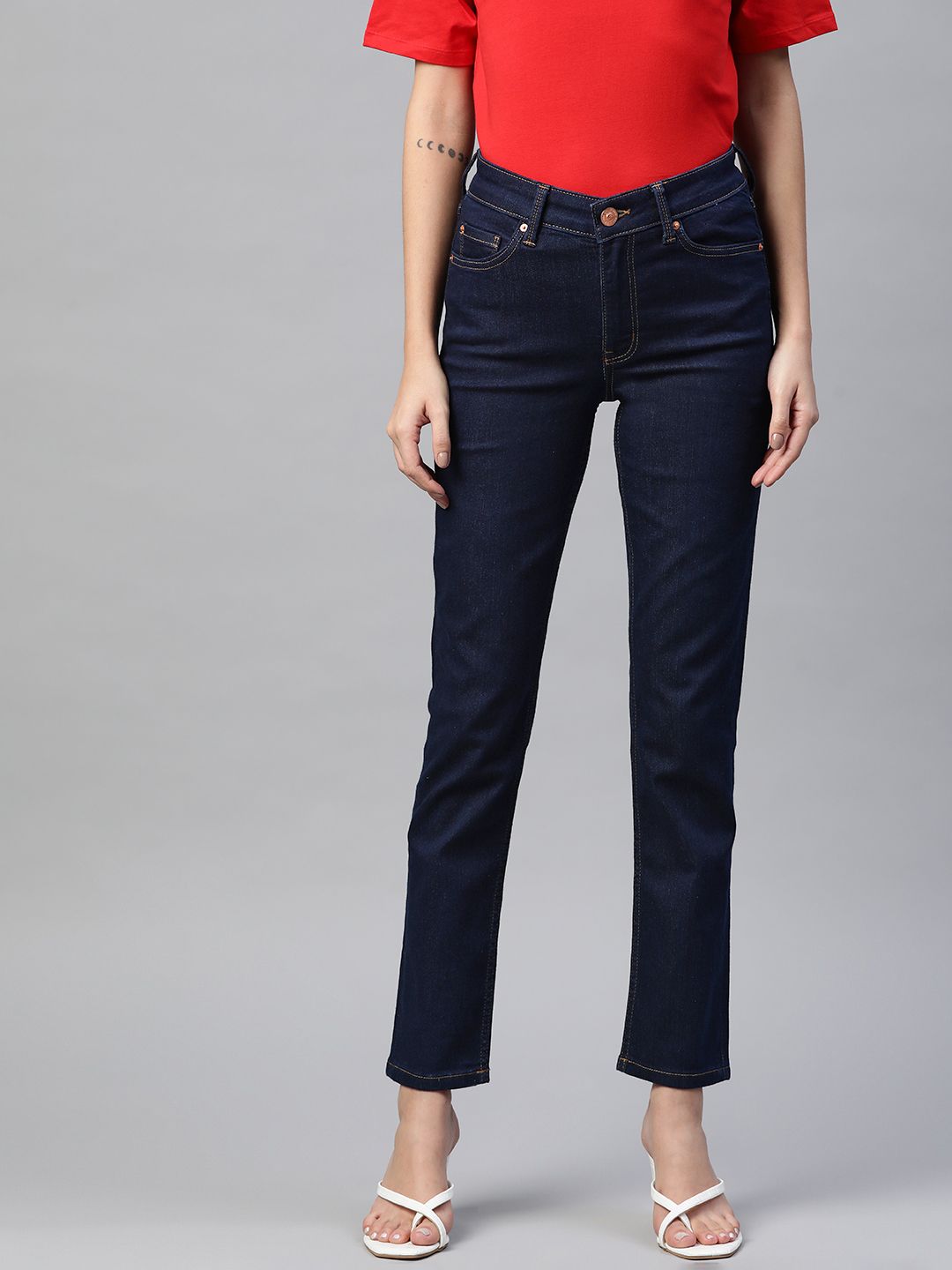 Marks & Spencer Women Navy Blue Lily Slim Fit Stretchable Jeans Price in India