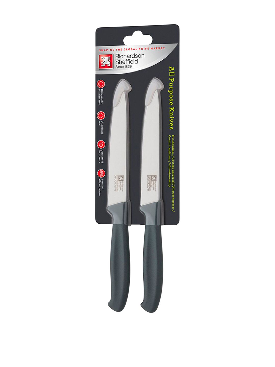 Richardson Sheffield Set Of 2 Grey & Silver-Toned Kitchen Essentials All-Purpose Knifes Price in India