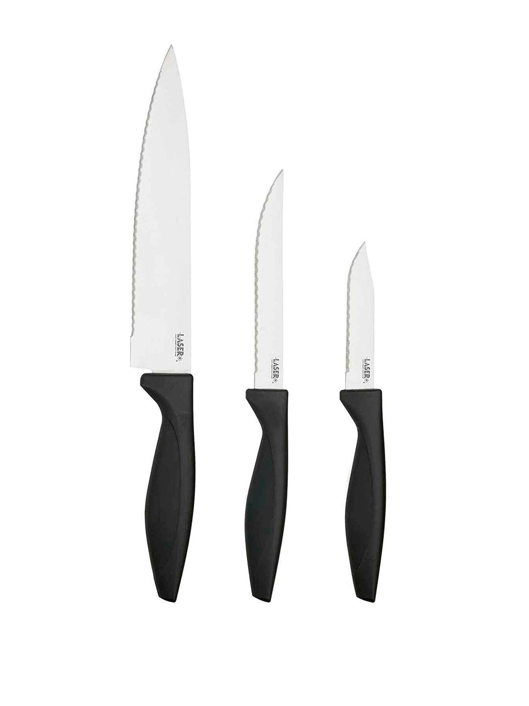 Richardson Sheffield Set Of 3 Black & Steel-Toned Solid Laser Cuisine Stainless Steel Starter Set Price in India