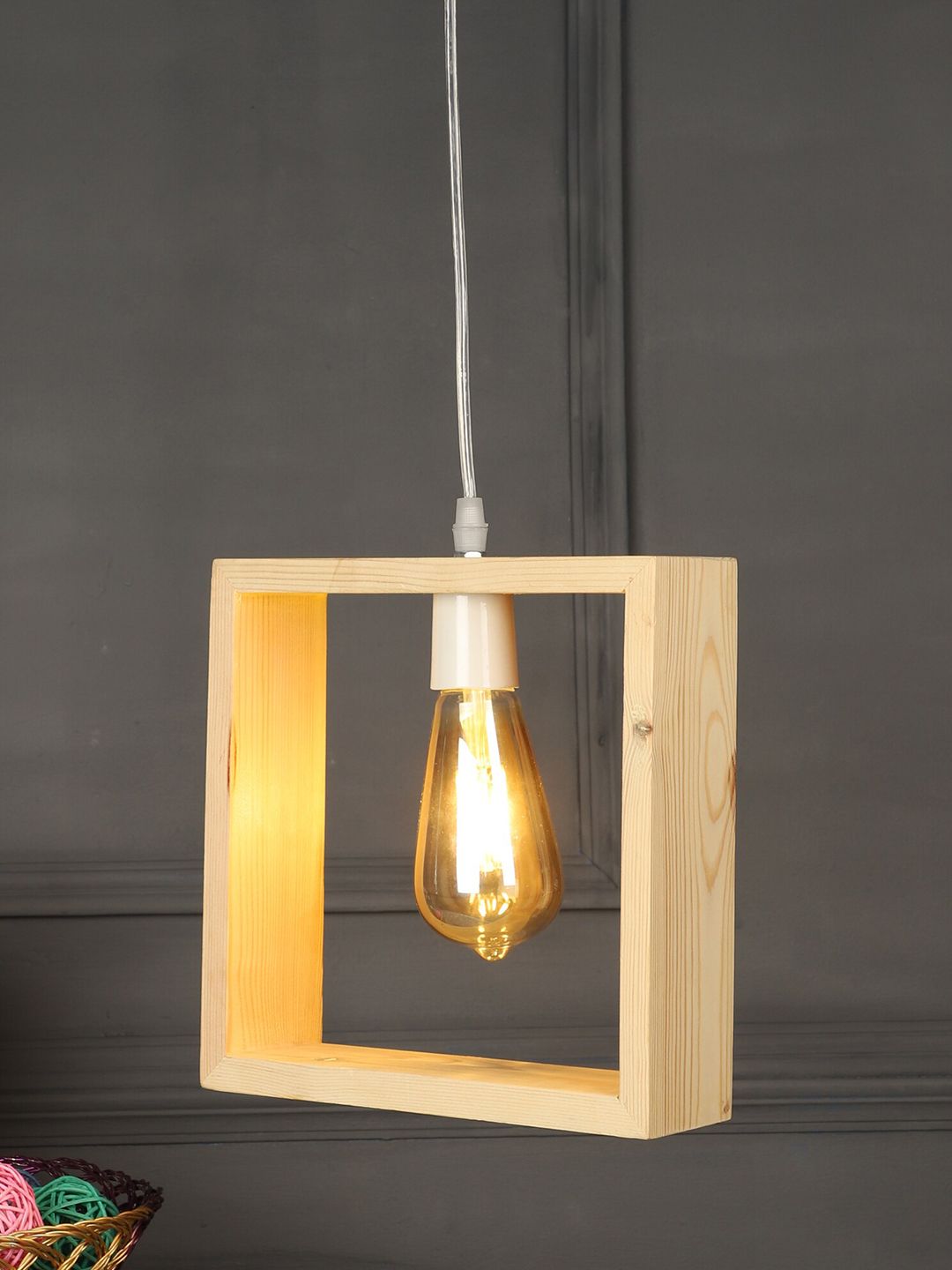 MFD HOME FURNISHING Brown & Tan Quirky Hanging Lamp Price in India