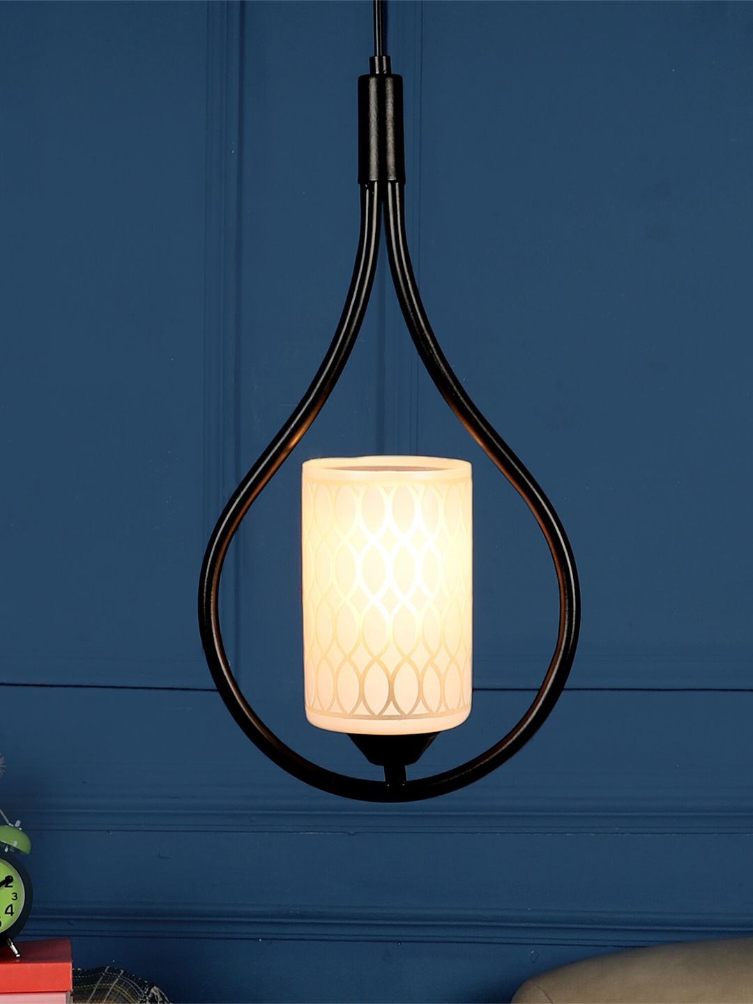 MFD HOME FURNISHING Black & White Iron Traditional Hanging Light Price in India