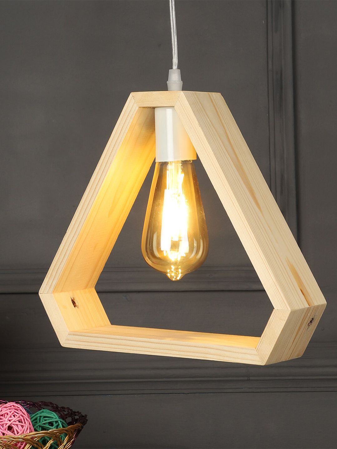 MFD HOME FURNISHING Brown & Gold-Toned Quirky Pendent Light Price in India
