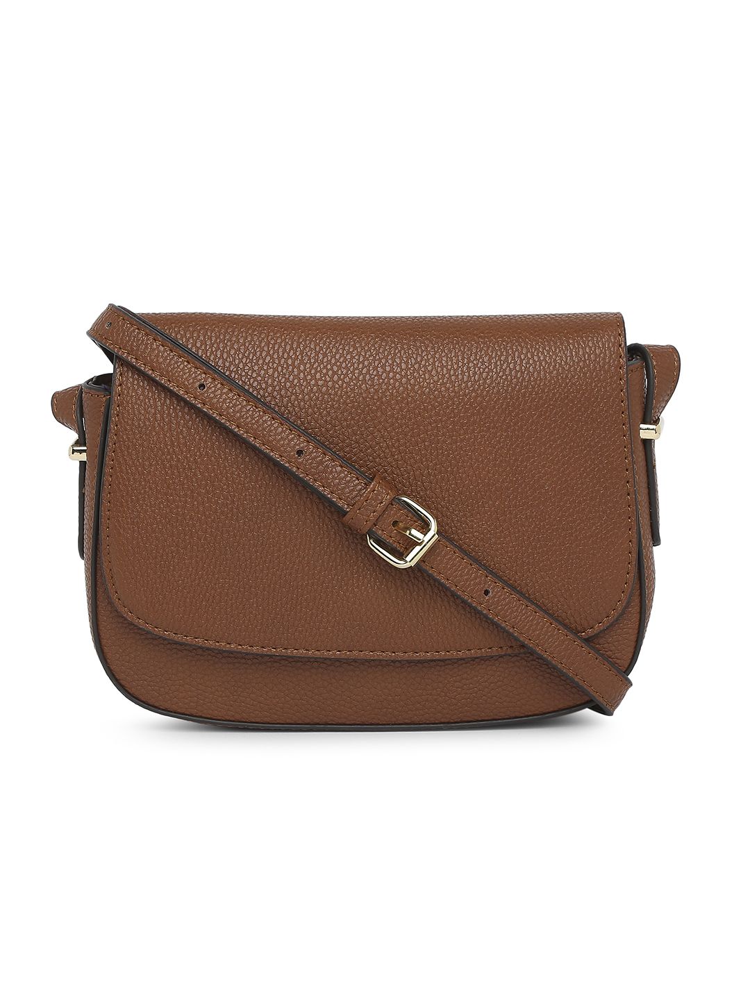 Accessorize Brown Structured Ruby Saddle Sling Bag Price in India