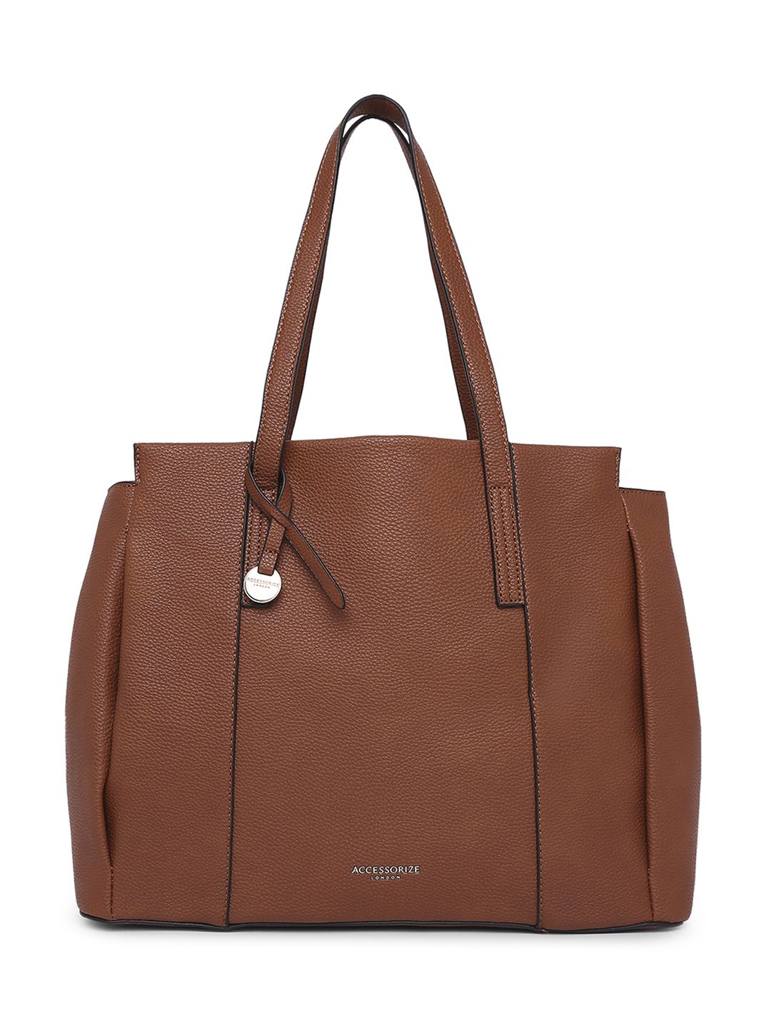 Accessorize Tan Brown Solid Structured Shoulder Bag Price in India