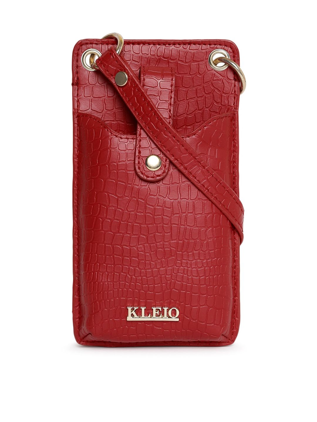 KLEIO Women Red Geometric Textured Money Clip Price in India