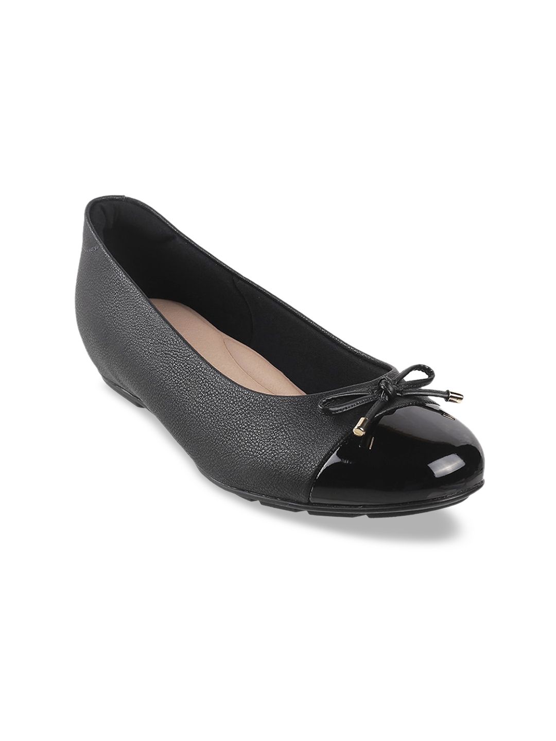 DAVINCHI Women Black Ballerinas with Bows