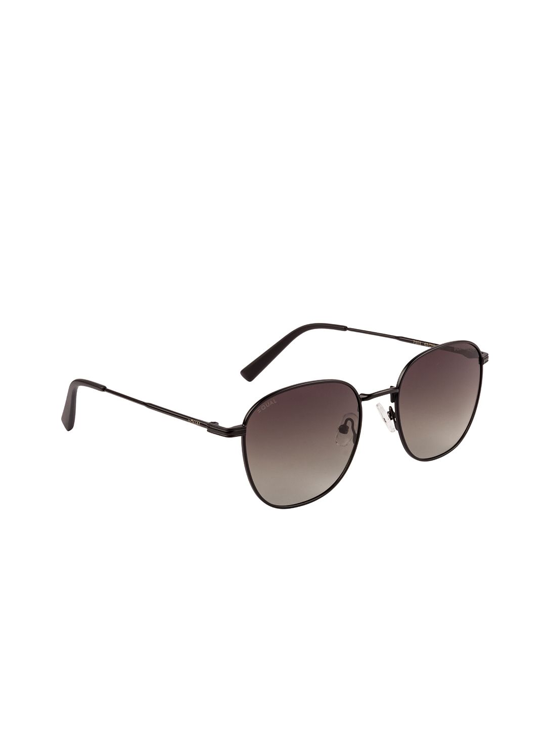 EQUAL Unisex Brown Lens & Black Square Sunglasses with UV Protected Lens Price in India