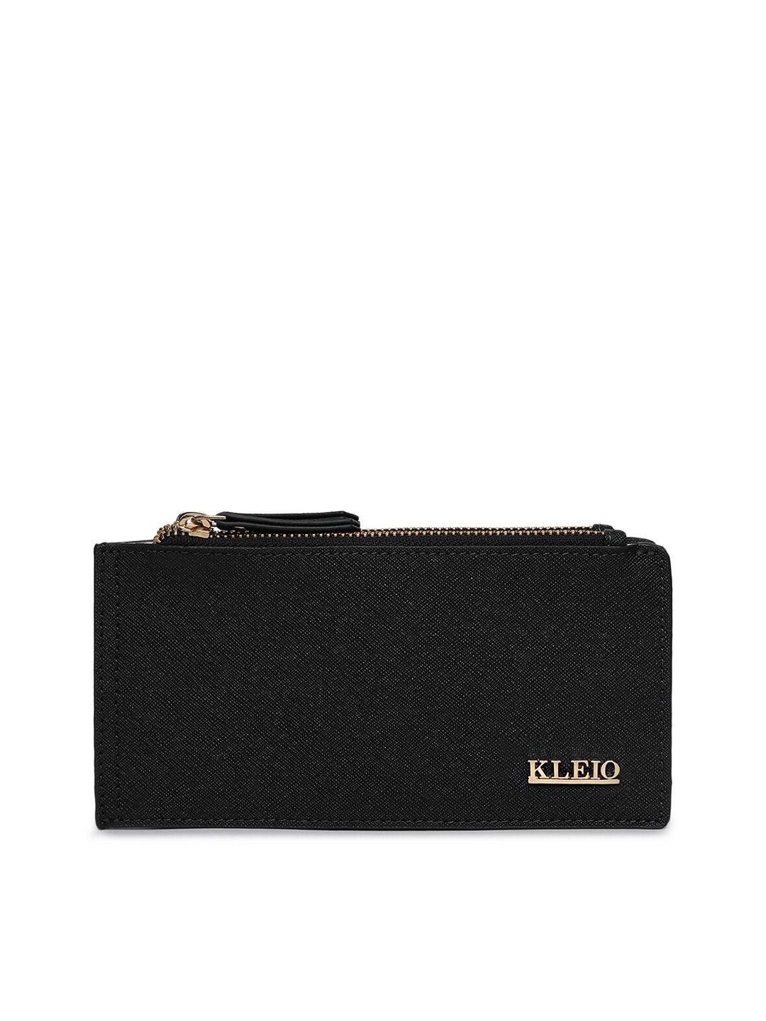 KLEIO Women Black Two Fold Wallet with Mobile Slot Price in India