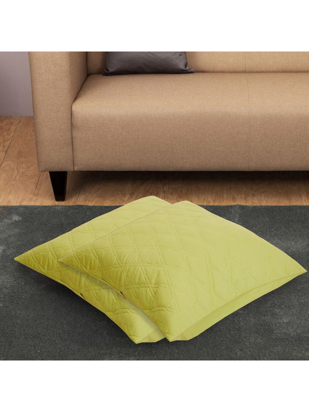 Home Centre Green Set of 2 Square Cushion Covers Price in India