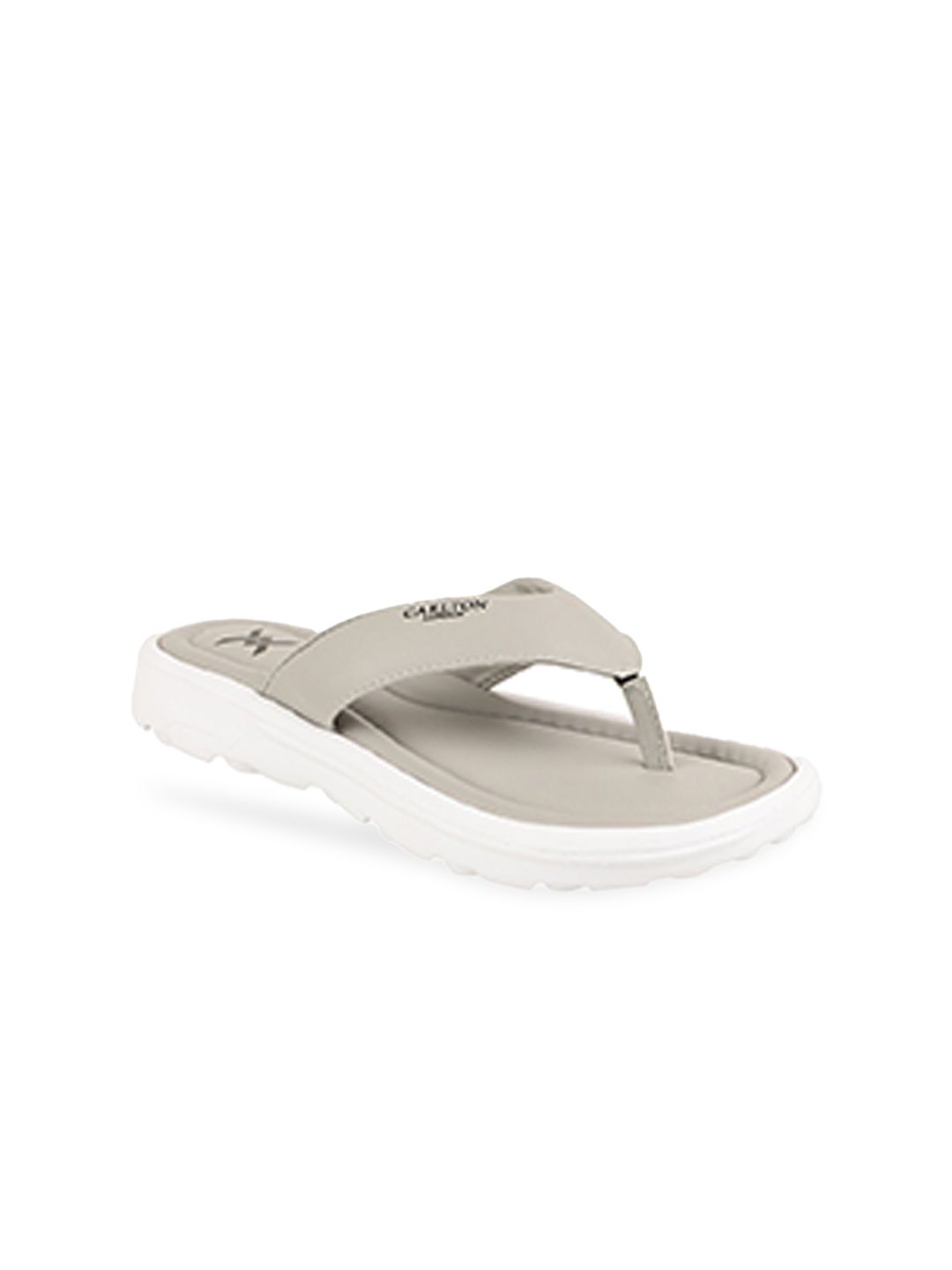 Carlton London sports Women Grey & White Rubber Thong Flip-Flops Price in India