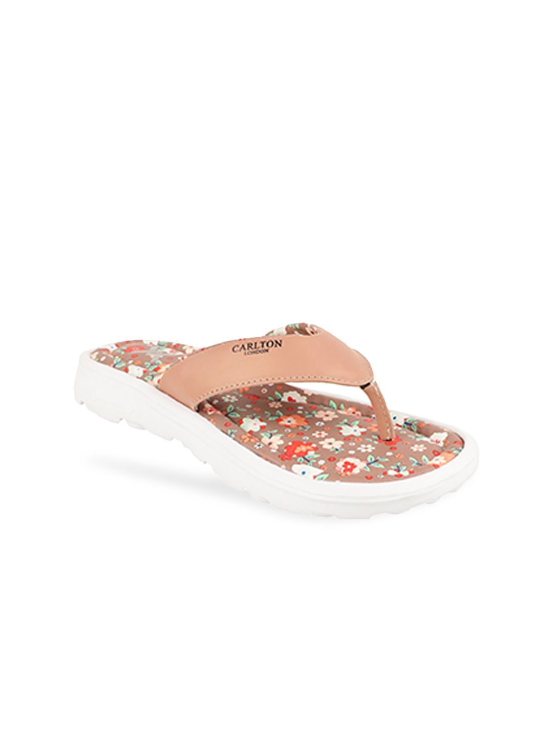 Carlton London sports Women Pink Floral Flip Flops Price in India