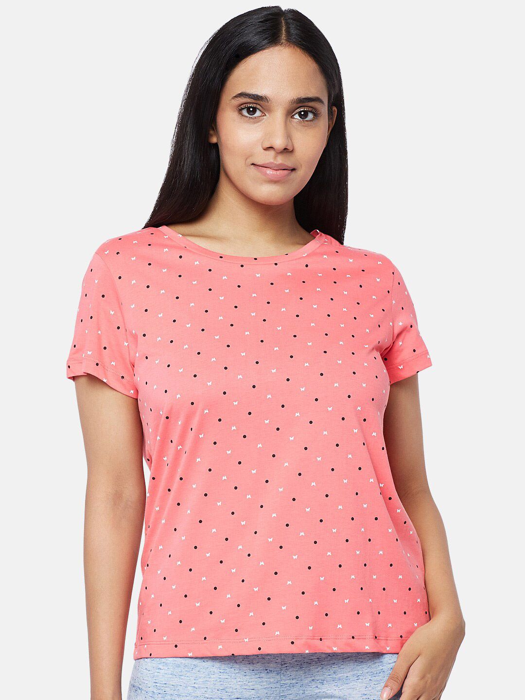 Dreamz by Pantaloons Women Coral Printed Lounge T-shirt Price in India