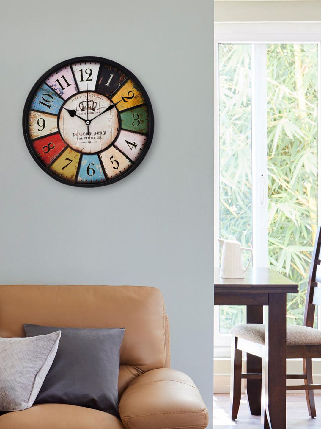 Home Centre Multicoloured Printed Traditional Wall Clock Price in India