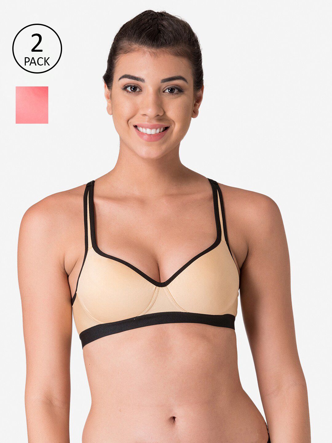 KOMLI Set of 2 Workout Bras Lightly Padded Price in India