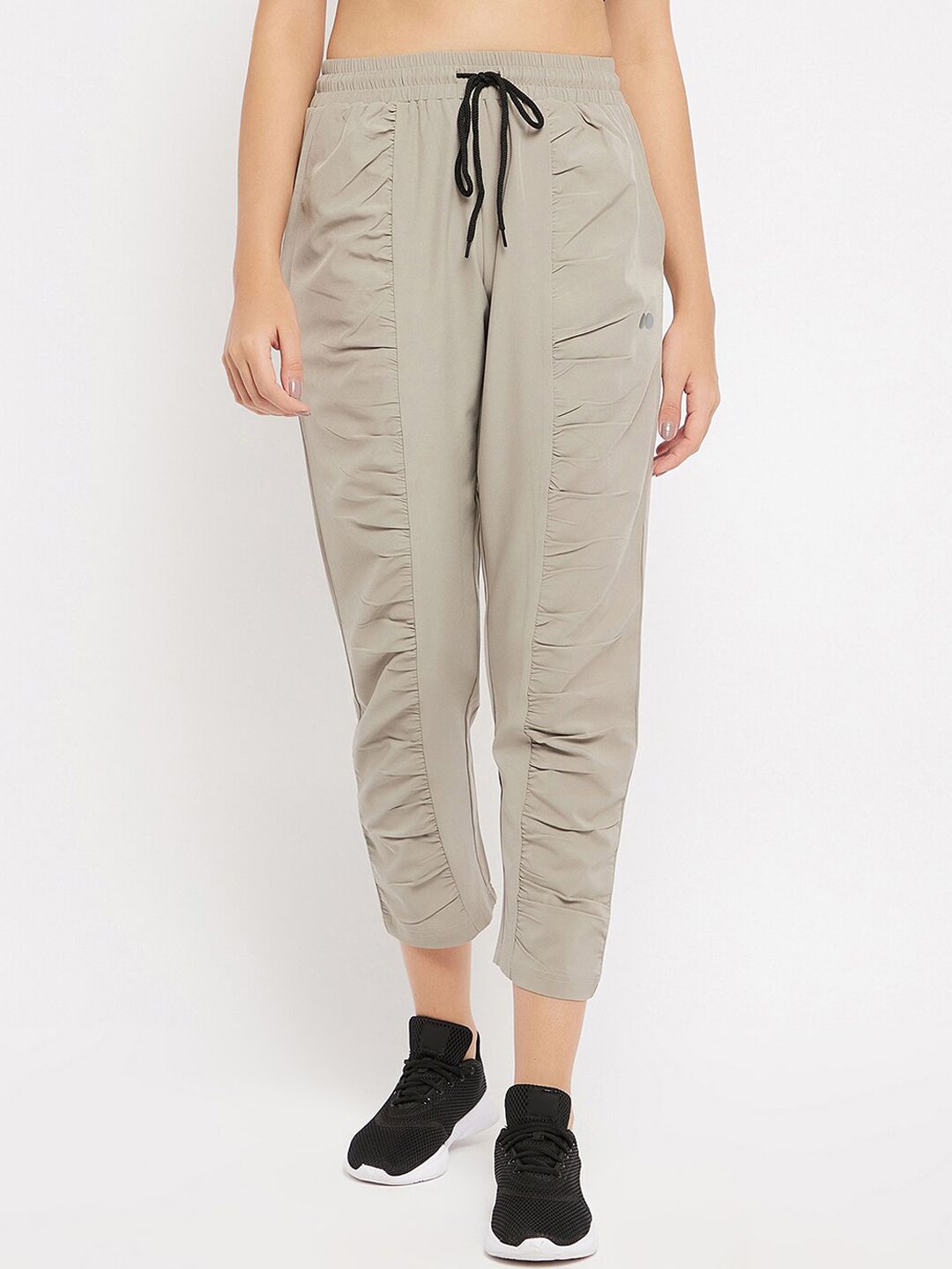Clovia Women Grey Solid Straight-Fit Cropped Track Pants Price in India