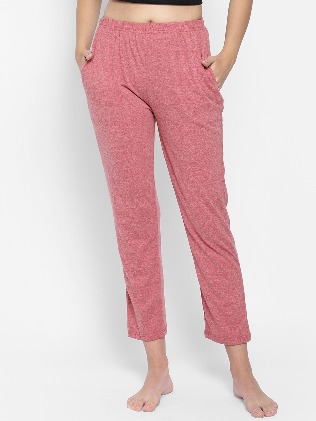 Clovia Women Pink Solid Lounge Pants Price in India