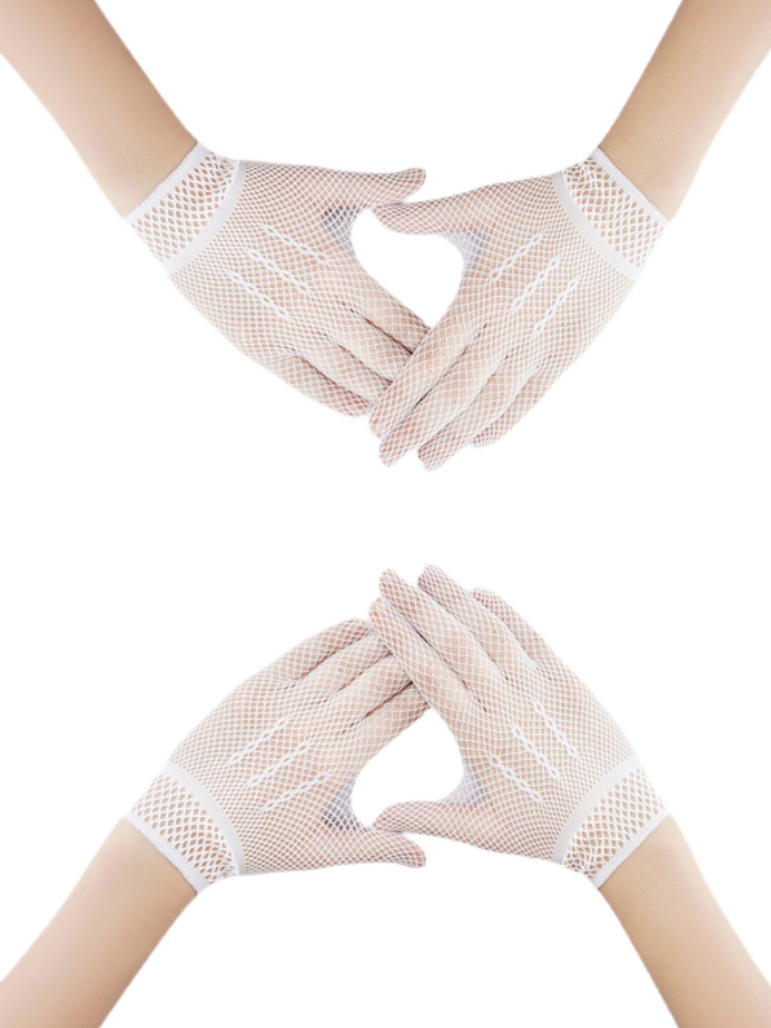 N2S NEXT2SKIN Pack Of 2 White Solid Small Net Pattern Gloves Price in India