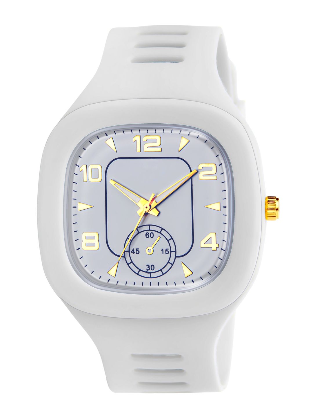 SWADESI STUFF Unisex White Dial & White Straps Analogue Watch 6 CRONO WHITE Price in India