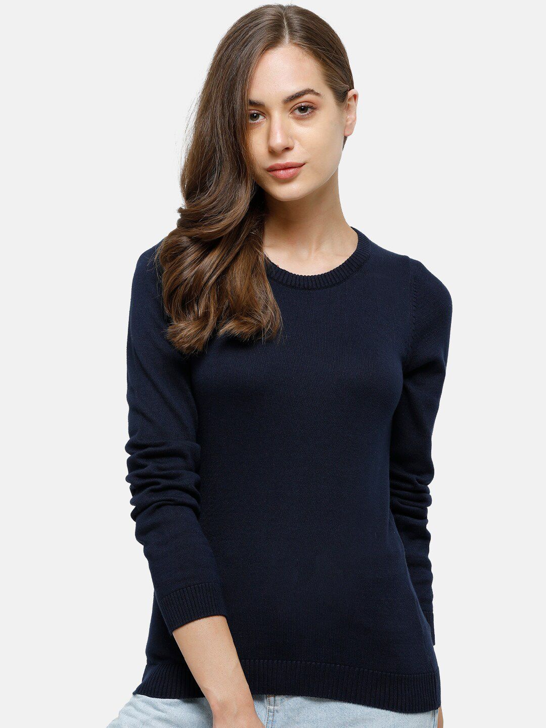 98 Degree North Women Navy Blue Pullover Price in India