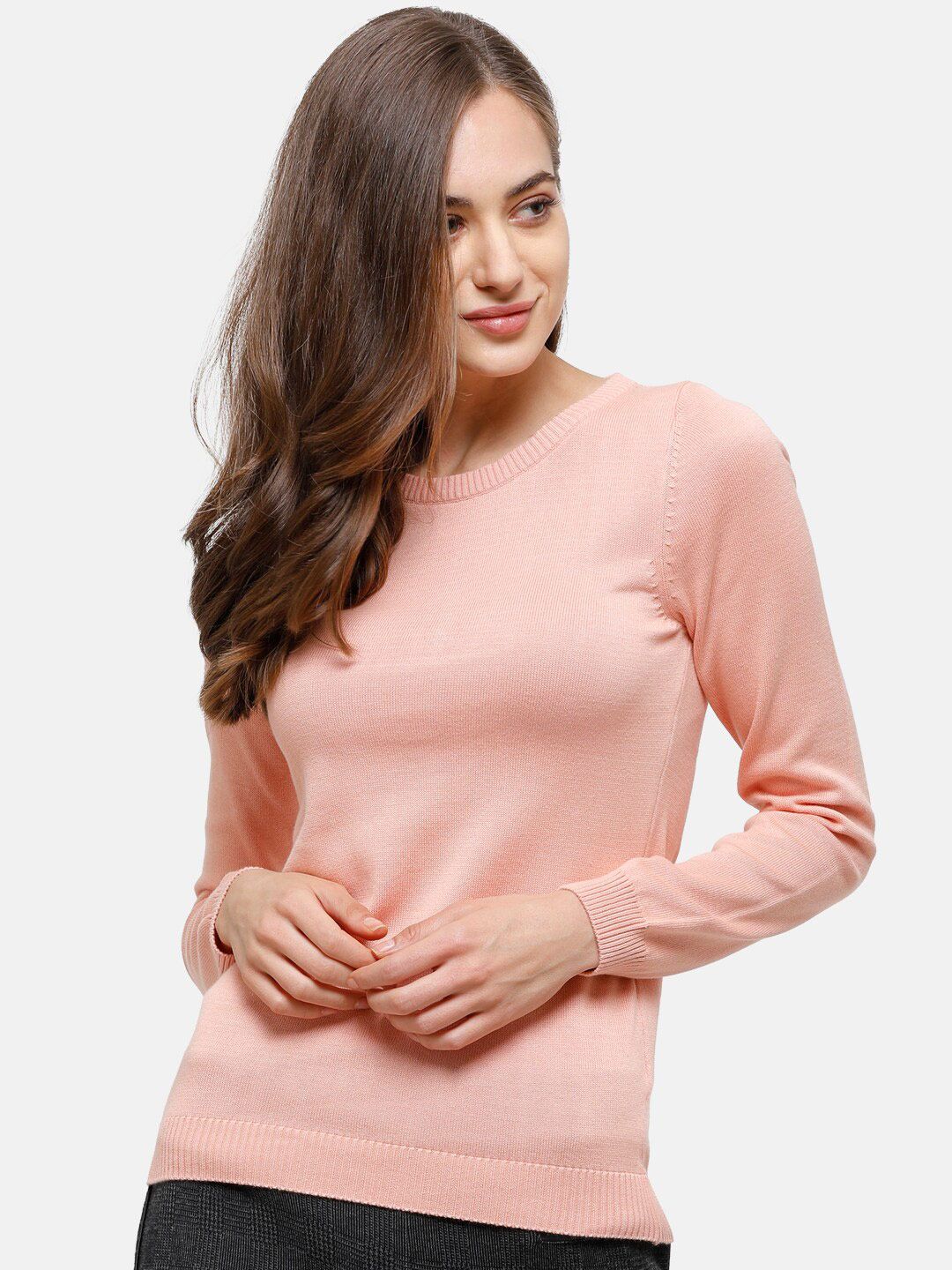 98 Degree North Women Pink Pullover Sweater Price in India